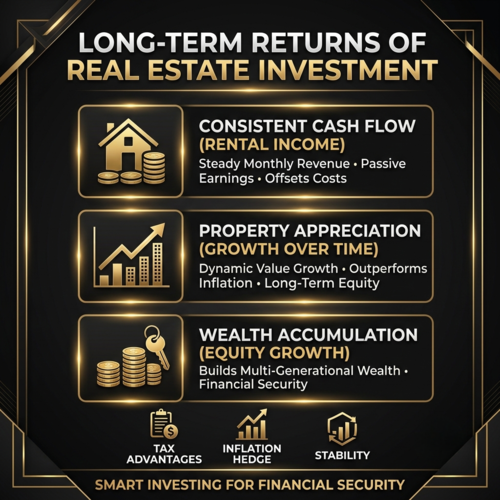 Long-term returns of real estate investment.